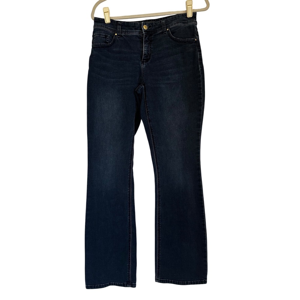 Chico's So Slimming Bootcut Jeans Indigo Blue Dark Wash 4 Regular Womens Stretch